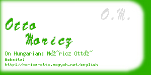 otto moricz business card